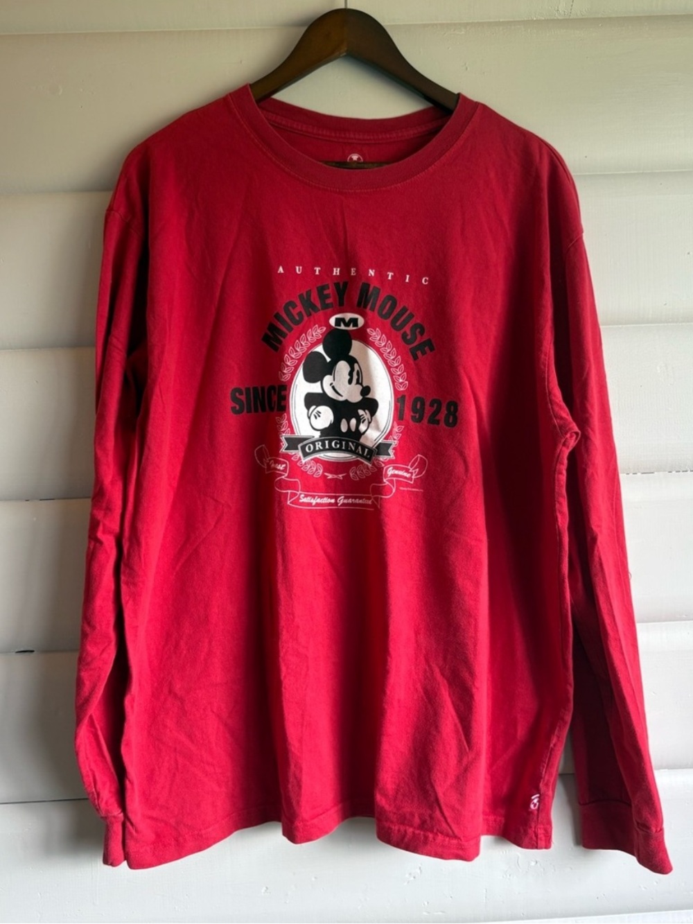 Disney Store Mickey Mouse Since 1928 Long Sleeve Graphic Tee XL Cotton